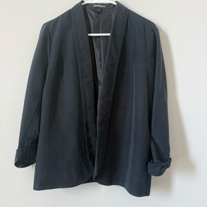Express Women's Black Silky / Suede Blazer